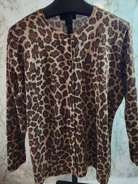 WORKING CLASSICS Leopard Print Button Cardigan